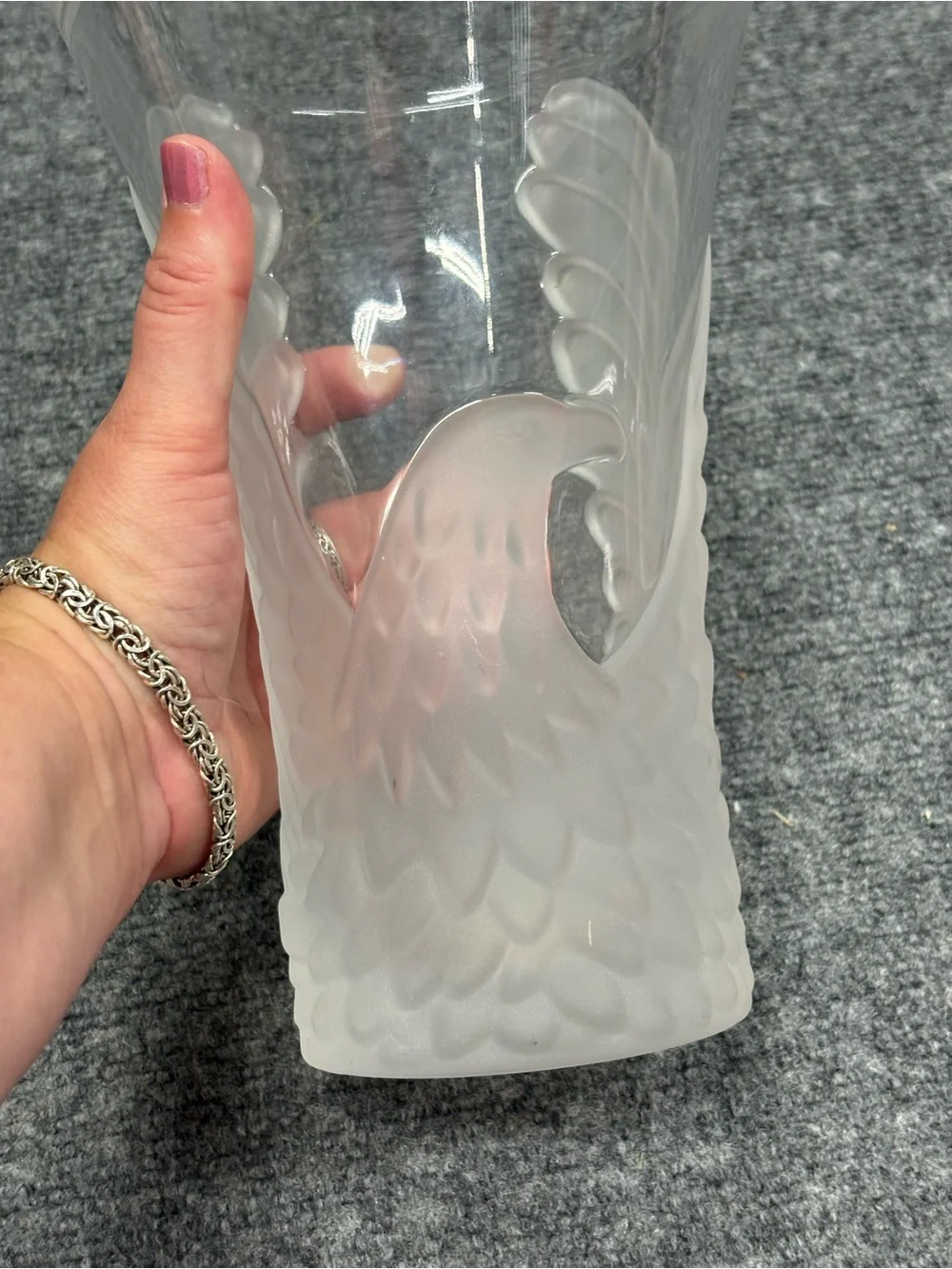 Crystal Ministries 50th Anniversary Frosted Vase with Eagle